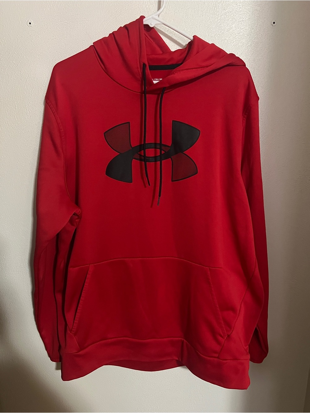 UNDER ARMOUR Cold Gear Athletic Athleisure Logo Hoodie Red Black Men's Size XL